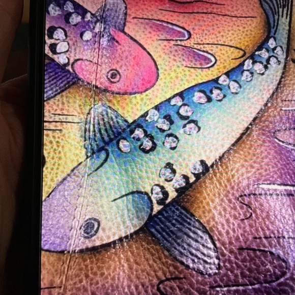 NEW  Anuschka koi fish pond authentic handbag - Picture 3 of 4